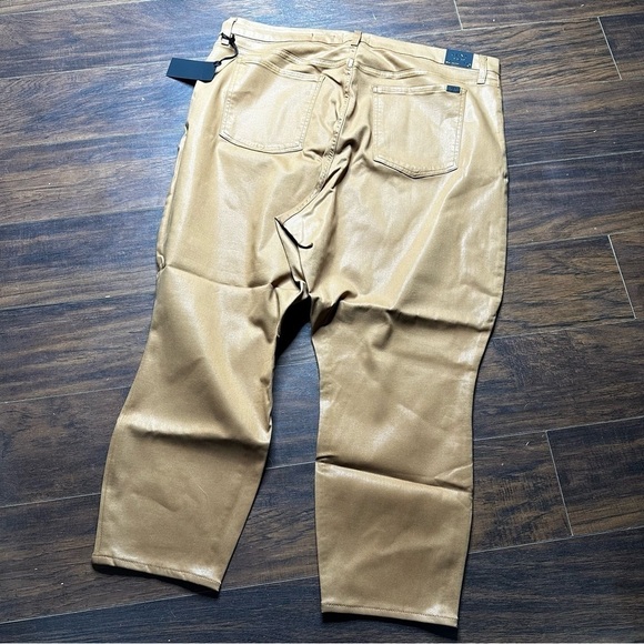 Jen 7 Faux Leather Coated Skinny Ankle Crop Jeans - Picture 1 of 5
